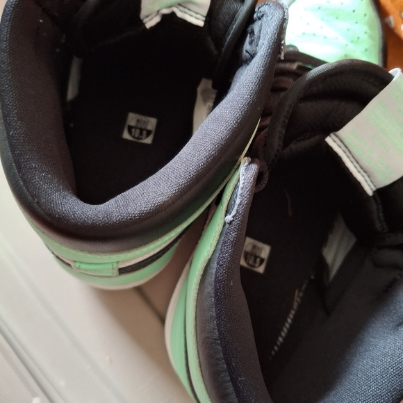 Black and Mint High-Top Air Jordans - Picture 5 of 6